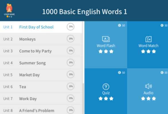 Play 1000 Basic English Words 1 