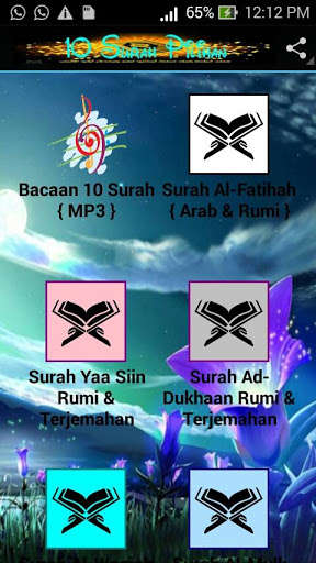 Play APK 10 Surah Pilihan Versi Rumi  and enjoy 10 Surah Pilihan Versi Rumi with UptoPlay com.andromo.dev453697.app578745