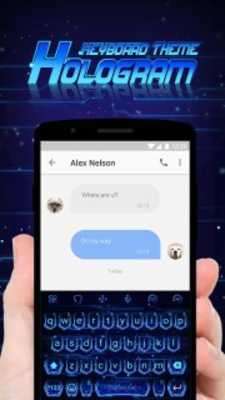 Play 3D Hologram Neon Emoji Keyboard Theme 