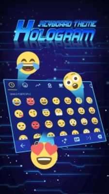 Play 3D Hologram Neon Emoji Keyboard Theme 