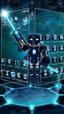 Play 3D Neon Pixel Robot War Theme 