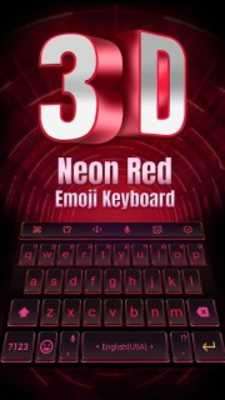 Play 3D Neon Red Technology Keyboard Theme for WhatsApp 