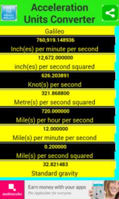 Play Acceleration Units Converter Play Acceleration Units Converter
