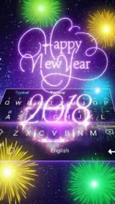 Play Animated New Year Fireworks Theme&Emoji Keyboard 