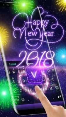 Play Animated New Year Fireworks Theme&Emoji Keyboard 