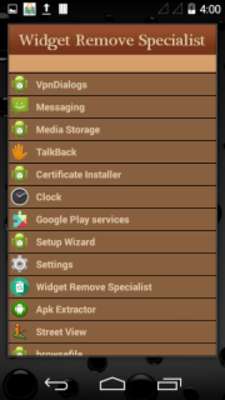 Play App Remove Specialist widget 