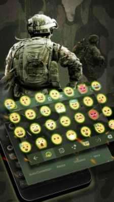 Play Army Camo Keyboard Theme for Woodland & Emoji 