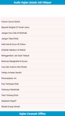 Play Audio Offline Kajian Ust.Adi Hidayat 