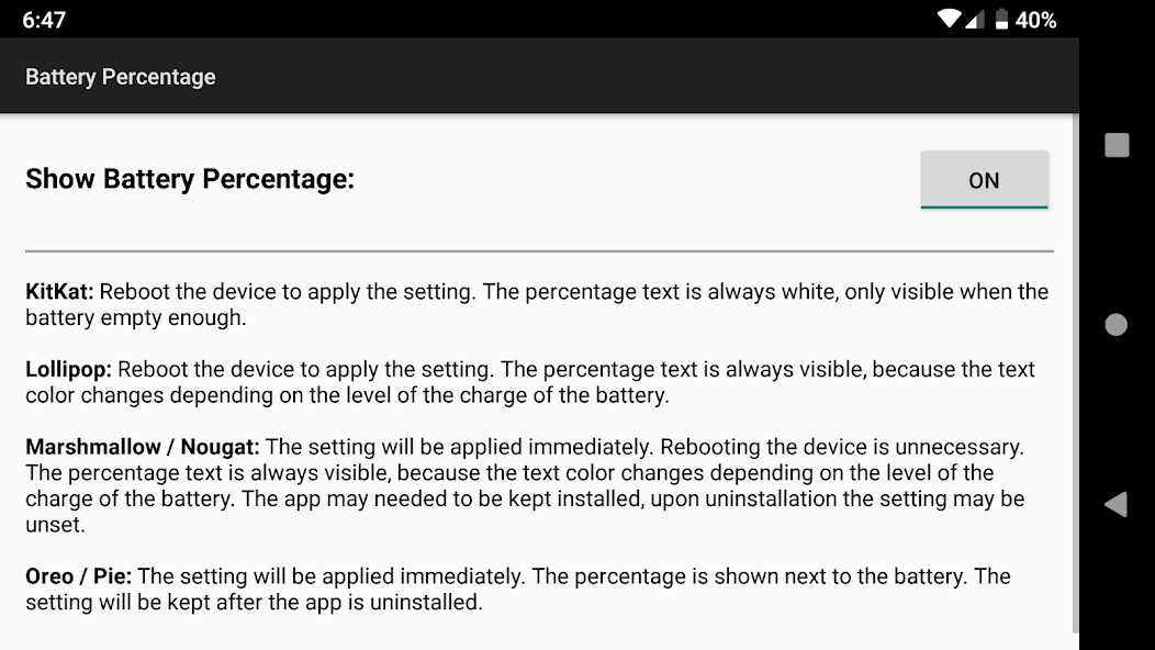 Play APK Battery Percentage  and enjoy Battery Percentage with UptoPlay net.edavid93.kitkat_battery_percentage