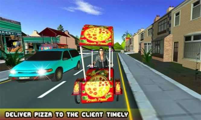 Play Bicycle Pizza Delivery: Futuristic Pizza Hawker 