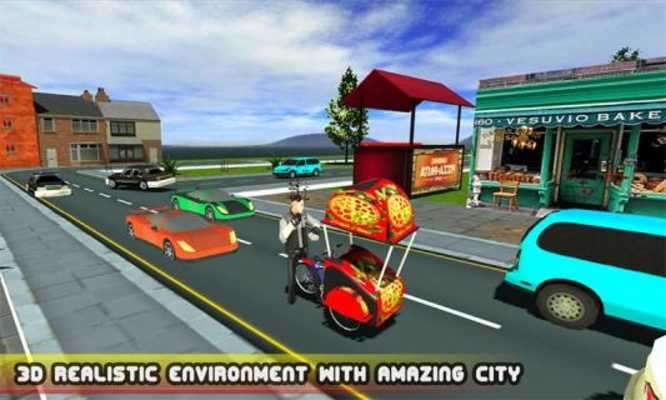 Play Bicycle Pizza Delivery: Futuristic Pizza Hawker 