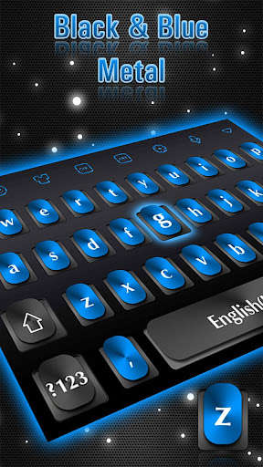 Play Black Blue Metal Keyboard Theme Play Black Blue Metal Keyboard Theme