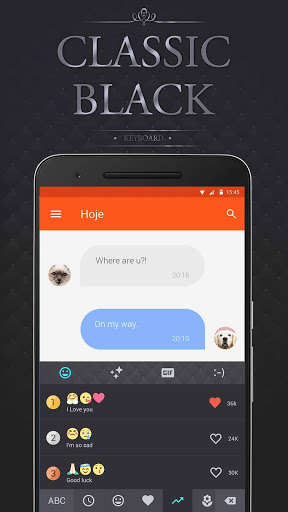 Play APK Black Emoji Keyboard Theme  and enjoy Black Emoji Keyboard Theme with UptoPlay com.simejikeyboard