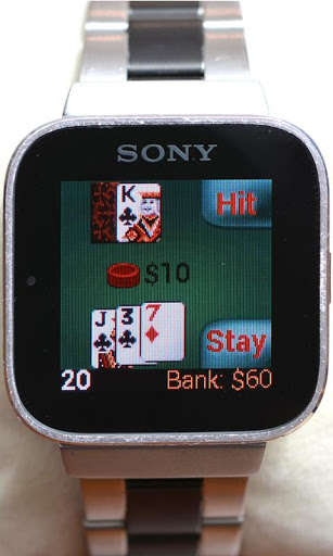 Play APK Blackjack for SmartWatch  and enjoy Blackjack for SmartWatch with UptoPlay com.tesseractmobile.blackjack