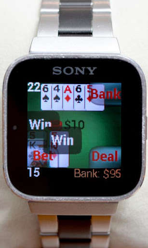 Play APK Blackjack for SmartWatch  and enjoy Blackjack for SmartWatch with UptoPlay com.tesseractmobile.blackjack