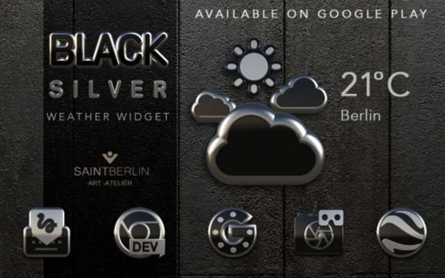 Play Black Silver Clock Widget Play Black Silver Clock Widget