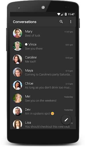 Play APK Black Theme (chomp)  and enjoy Black Theme (chomp) with UptoPlay com.p1.chompsms.themes.black