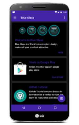 Play Blue Glass Icon pack 