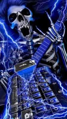 Play Blue Lightening & Rock Skull Keyboard Theme 