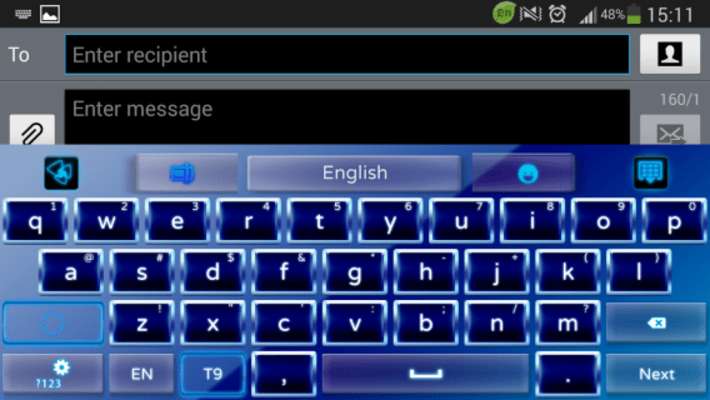 Play Blue Neon GO Keyboard theme 