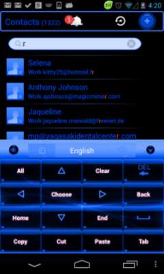 Play Blue Neon Theme GO CONTACTS 