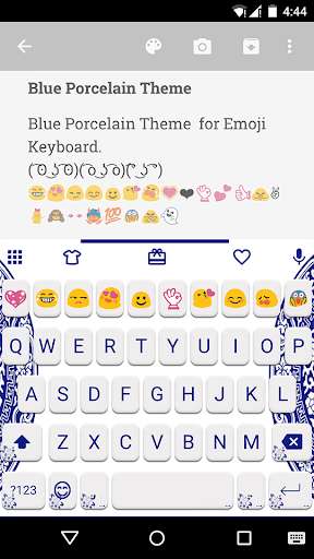 Play APK Blue Porcelain Emoji Keyboard  and enjoy Blue Porcelain Emoji Keyboard with UptoPlay com.kkkeyboard.emoji.keyboard.theme.BluePorcelain