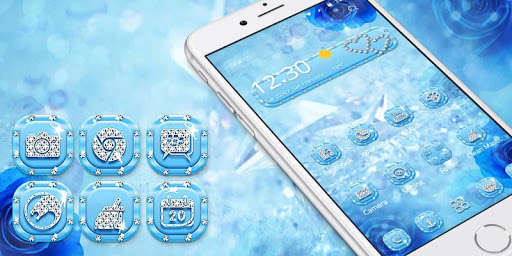 Play APK Blue Rose Diamond Theme  and enjoy Blue Rose Diamond Theme with UptoPlay com.launcher.theme.t205600086