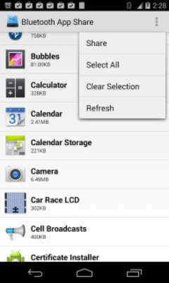 Play Bluetooth application share 