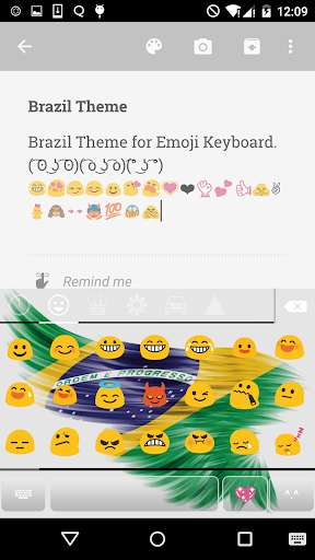 Play APK Brazil Emoji Keyboard Skin  and enjoy Brazil Emoji Keyboard Skin with UptoPlay com.kkkeyboard.emoji.keyboard.theme.Brazil