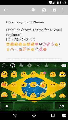 Play APK Brazil Keyboard Emoji Keyboard  and enjoy Brazil Keyboard Emoji Keyboard with UptoPlay com.kkkeyboard.emoji.keyboard.theme.BrazilKeyboard
