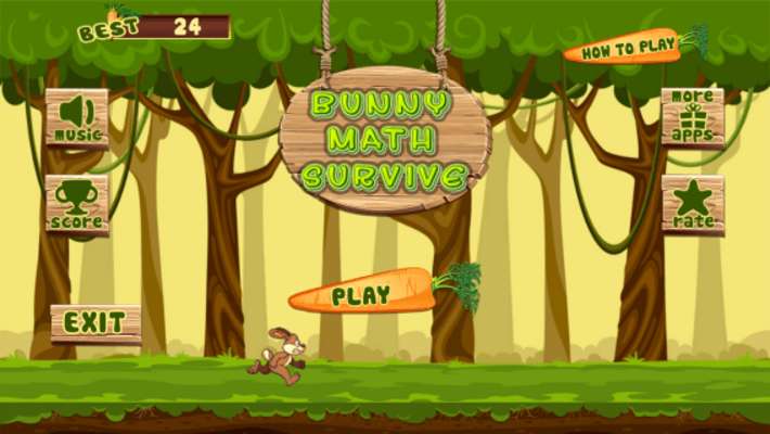Bunny Math Survive online game with UptoPlay