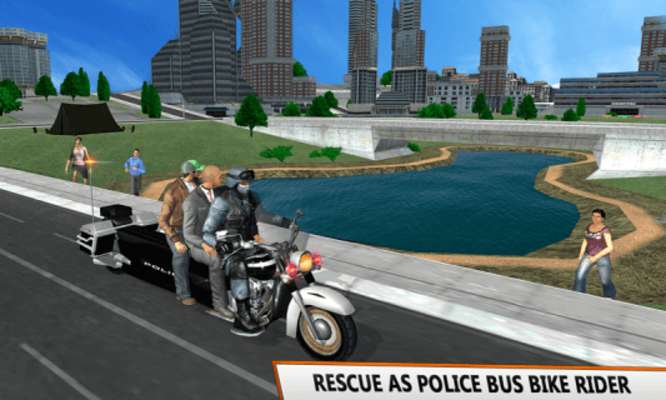 Play Bus Bike Parking Game: Police Bike City Driving 
