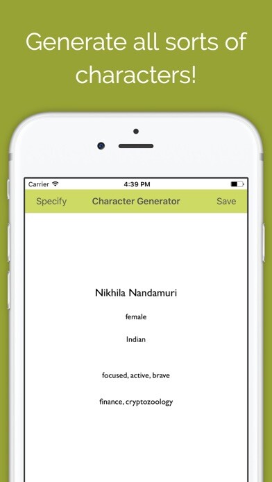 Play APK Character Generator  and enjoy Character Generator with UptoPlay com.andromo.dev17163.app354242