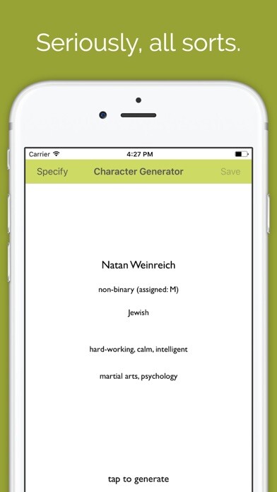 Play APK Character Generator  and enjoy Character Generator with UptoPlay com.andromo.dev17163.app354242