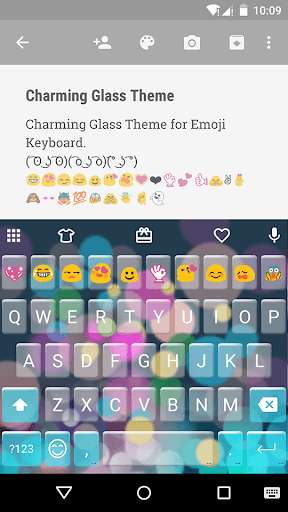 Play APK Charming Glass Emoji Keyboard  and enjoy Charming Glass Emoji Keyboard with UptoPlay com.kkkeyboard.emoji.keyboard.theme.CharmingGlass