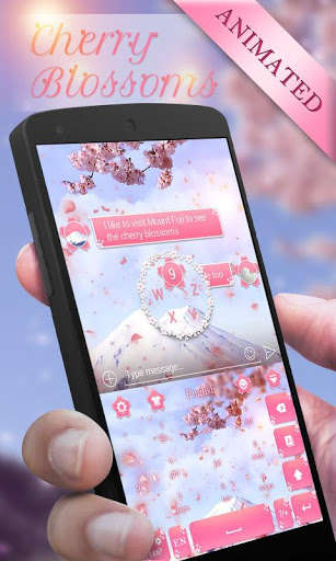 Play APK Cherry Blossoms GO Keyboard Animated Theme  and enjoy Cherry Blossoms GO Keyboard Animated Theme with UptoPlay com.jb.emoji.gokeyboard