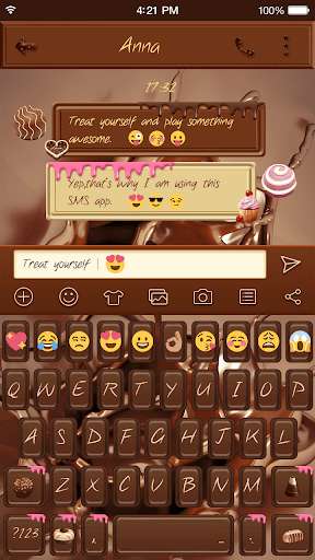 Play Chocolate Emoji Keyboard Theme 
