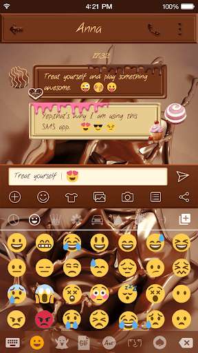 Play Chocolate Emoji Keyboard Theme 
