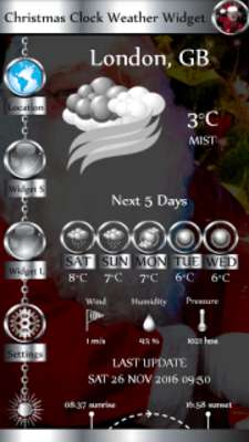 Play Christmas Clock Weather Widget 