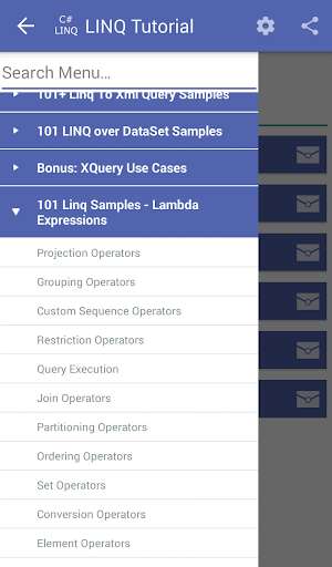 Play APK C# LINQ Tutorials  and enjoy C# LINQ Tutorials with UptoPlay com.upstairs.linqtutorial