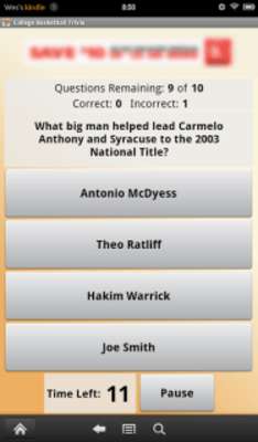 Play College Basketball Trivia 