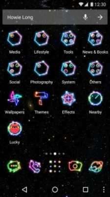 Play Color Phone Theme - Neon Night Star 