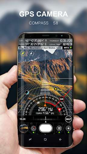Play APK Compass S8 (GPS Camera)  and enjoy Compass S8 (GPS Camera) with UptoPlay com.psychos.gpscamera