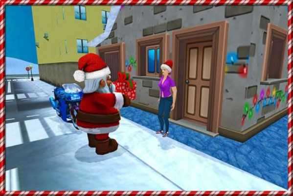 Play Crazy Santa Moto Gift Delivery 