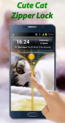 Play Cute Cat Zipper Lock screen 