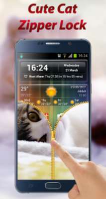Play Cute Cat Zipper Lock screen 