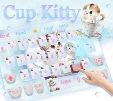 Play Cute Cup Kitty Keyboard Theme 