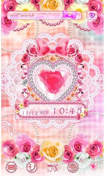 Play APK Cute Theme Glittery Romance  and enjoy Cute Theme Glittery Romance with UptoPlay jp.co.a_tm.android.plus_princess_heart