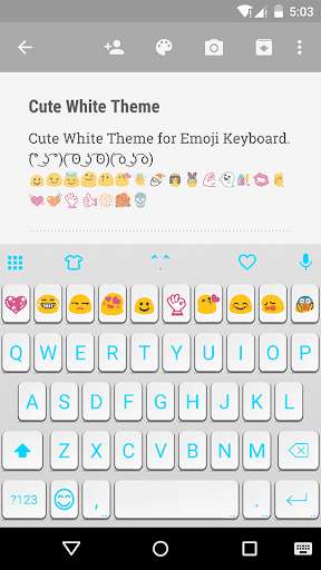 Play APK Cute White EmojiKeyboard Theme  and enjoy Cute White EmojiKeyboard Theme with UptoPlay com.kkkeyboard.emoji.keyboard.theme.CuteWhite