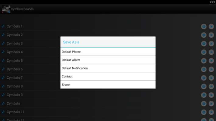 Play Cymbals Sounds Ringtones 